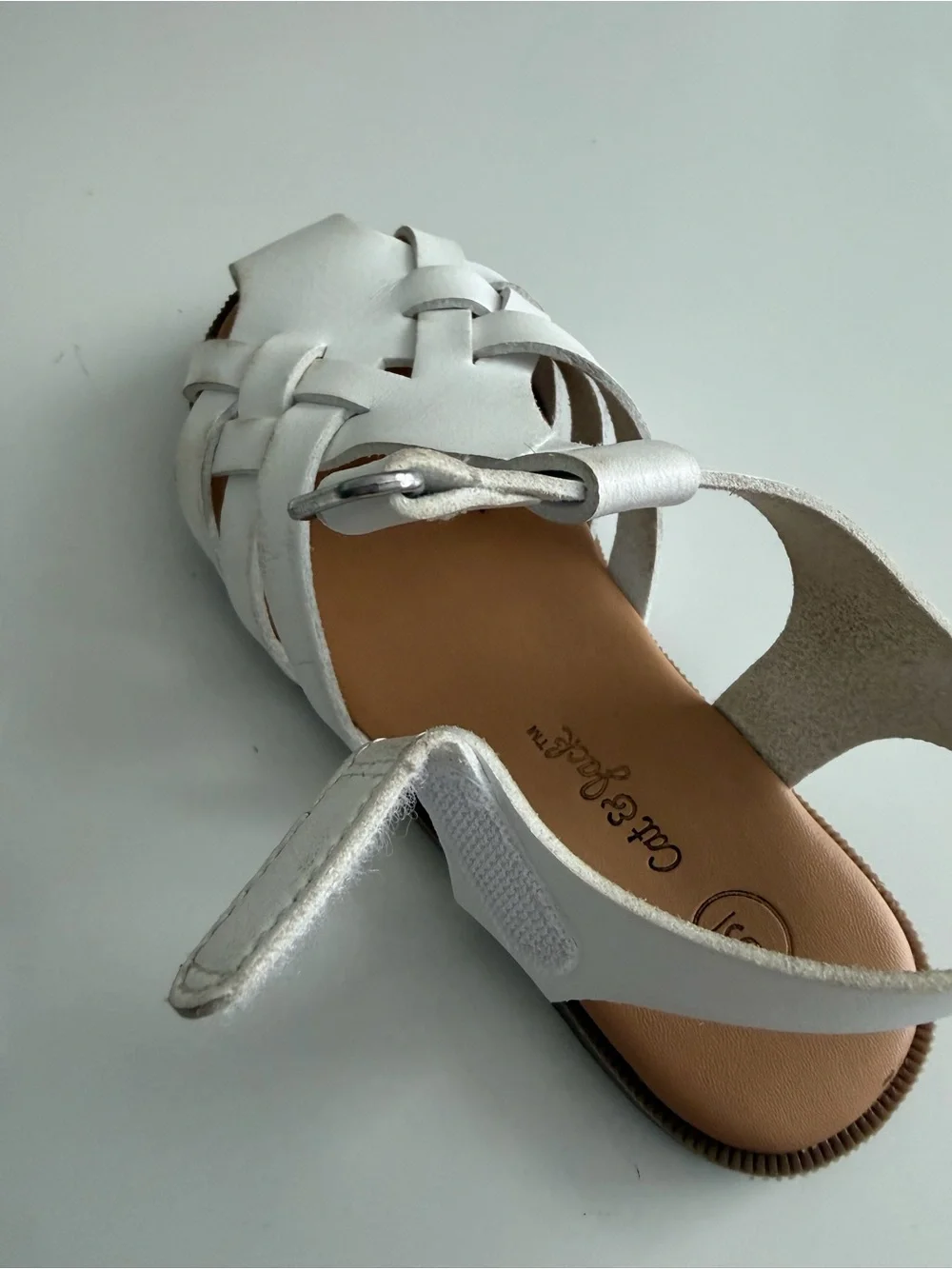 Cat & Jack White Woven Girls Sandals